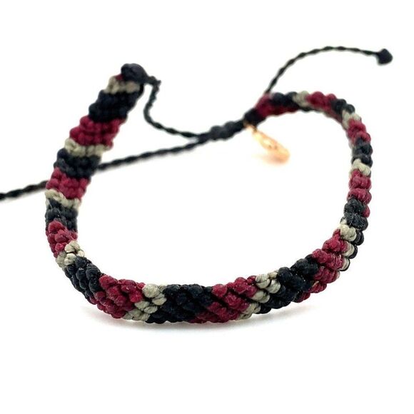 COPY - Pura Vida Black/Red/Gray Braid Bracelet - Picture 1 of 3